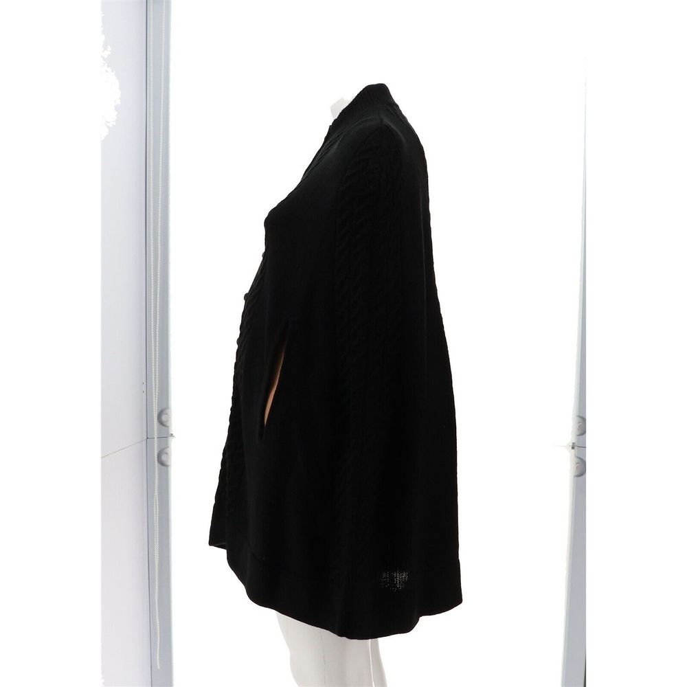 Patricia Nash Button-Front Long Cable Knit Sweater Cape Black 7285400 - Picture 3 of 8